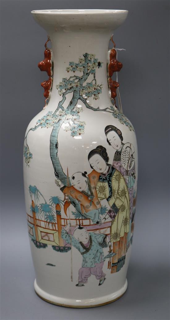 A large Chinese famille rose vase, Guangxu period height 58.5cm